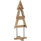 vidaXL Božićno drvce s stalakom Smeđa 120 cm Masivna tikovina | shoptok.hr