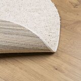  Čupavi moderni tepih s visokim vlaknima krem Ø 100 cm | shoptok.hr