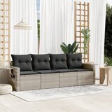 vidaXL 4-dijelni set vrtnih sofa s jastucima svijetlosivi poliratan Cijene