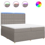  Krevet s oprugama i madracem smeđesivi 200x200 cm od tkanine | shoptok.hr