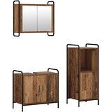  Set ormarića za kupaonicu 3 kom. Staro drvo 40 x 36 x 99 5 cm - Staro drvo Kupaonski ormarić (2 vrata) + viseći ormarić + kupaon | shoptok.hr