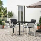  Vrtni set za objed 5 pcs Bijela i antracit 80 x 80 x 73 cm | shoptok.hr