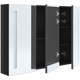  LED kupaonski ormarić s ogledalom 89 x 14 x 62 cm sjajni crni | shoptok.hr