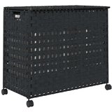  Košara za rublje s kotačima crna 66x35x60 cm od ratana | shoptok.hr