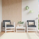  The Living Store Vrtni stoli 2 kosa bela trdna borovina - Vrtni Stol, (21447699) Cene