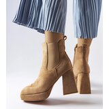 Gemre Beige eco-suede ankle boots Province | shoptok.hr