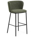 Kave Home Tamno zelena podstavljena barska stolica (visine sjedala 75 cm) Ciselia – Cijene