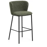 Tamno zelena podstavljena barska stolica (visine sjedala 75 cm) Ciselia –