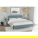 Ropez Svijetlo plavi tapecirani bračni krevet s podnicom 180x200 cm Barker – | shoptok.hr