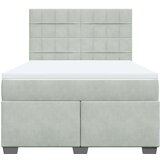 vidaXL Box spring postelja z vzmetnico svetlo siva 160x200 cm žamet | Shoptok.si