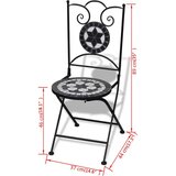 Bistro 3-dijelni bistro set s keramičkim pločicama crno-bijeli | shoptok.hr