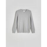 Reserved - Prugasti pamučni džemper - light grey | shoptok.hr