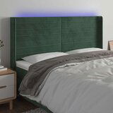  Uzglavlje tamnozeleno 203 x 16 x 118/128 cm baršunasto | shoptok.hr