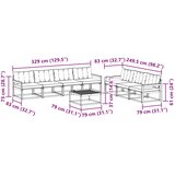  Set vanjskih sofa 8 pcs Bijela i crna | Eponuda.ba