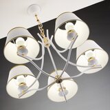 Jupiter 2084 - Luster na lancu SAMBA 5xE27/15W/230V bela/zlatna | Eponuda.com