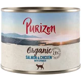 Purizon Ekonomično pakiranje Organic 24 x 200 g - Losos i piletina sa špinatom