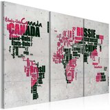  Slika - Map of the World (French language) - triptych 90x60 Cijene