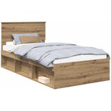  Krevetna konstrukcija Umjetnička hrastovina 100 x 200 cm | shoptok.hr