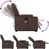 vidaXL Masažni naslonjač na podizanje od umjetne kože smeđa | shoptok.hr