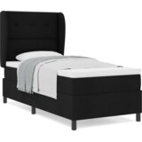  Krevet s opružnim baza s madracem Crni 90x200 cm Tkanina | shoptok.hr