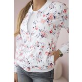Kesi Women's floral sweatshirt with a zipper white | shoptok.hr