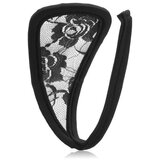 STD Invisible Strapless C-String Transparent Floral Lace Black | Shoptok.si
