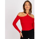 Fashion Hunters Red Spanish ribbed blouse Caterina RUE PARIS Cene
