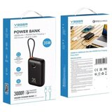 Veger prenosna baterija z vgrajenimi kabli 30000 mAh, črna | Shoptok.si