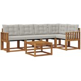  Set vanjskih sofa 6 kom. Prirodna i svijetlo siva | shoptok.hr