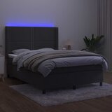  box spring s madracem LED tamnosivi 140x190 cm baršun | shoptok.hr