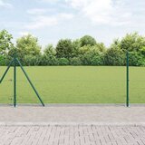 vidaXL varjena žična ograja s 7 stebri z urezom Zelena 0.8x10 m Jeklo | Shoptok.si