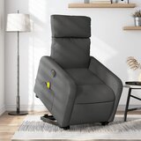 vidaXL Električni masažni naslonjač na podizanje od tkanine tamnosivi | shoptok.hr