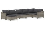 Maison Chic Seti vrtnega pohištva - Vrtna garnitura - Vrtni pohištvo set 7-delna z blazinami siv poli ratan, (21802651) | Shoptok.si