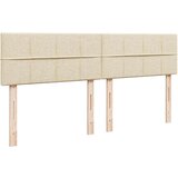 vidaXL Otomanski okvir kreveta s madracima krem 200x200cm od tkanine | shoptok.hr