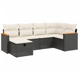  The Living Store Vrtna sedežna garnitura 6-delna z blazinami črna poli ratan - Vrtna Sedežna Garniture, (21461625) | Shoptok.si