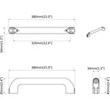Drška Jednobojno 2 pcs Crna 380 x 34 x 85 mm Aluminij i PP | shoptok.hr