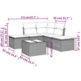 vidaXL 6-dijelni set vrtnih sofa od poliratana s jastucima smeđi | shoptok.hr