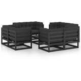 Maison Chic Seti vrtnega pohištva - Vrtna garnitura - Vrtni pohištvo set 9-delna z blazinami trdna borovina, (21798439) | Shoptok.si