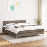 vidaXL Box spring postelja z vzmetnico taupe 180x200 cm blago Cene