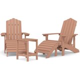  Vrtne stolice Adirondack s osloncem za noge i stolom HDPE smeđe | Eponuda.ba