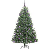 vidaXL Umetno Zložljivo Božično Drevo Zelena 210 cm PVC in kovina | Shoptok.si