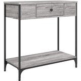 Maison Chic konzolna miza - miza ob steni siva sonoma 75x34,5x75 cm inženirski les, (21786654) | Shoptok.si