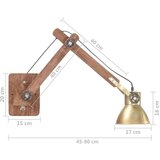 vidaXL Stenska industrijska svetilka medeninasta okrogla E27 | Shoptok.si