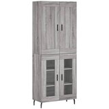 Maison Chic Visoka Komoda - Predalnik siva sonoma 69,5x34x180 cm inženirski les, (21721697) | Shoptok.si