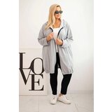 Kesi Women's Plus Size cotton hoodie with a zipper gray | shoptok.hr
