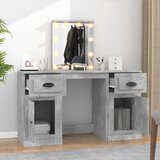  Toaletni stolić s LED svjetlima boja betona 130 x 50 x 132,5 cm | shoptok.hr