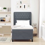  s opruga kutije Tamno siva 200 x 100 cm Baršun | shoptok.hr