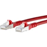 1308451066-E RJ45 omrežni kabel\, Patch kabel CAT 6a S/FTP 1.00 m rdeča z zaščitnim zapornim zatičem 1 kos, (20421472)