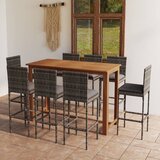 vidaXL 9-dijelni vrtni barski set s jastucima sivi | shoptok.hr