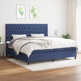 The Living Store Box spring postelja z vzmetnico moder 200x200 cm blago - Box Spring Postelja, (21512540) Cene
